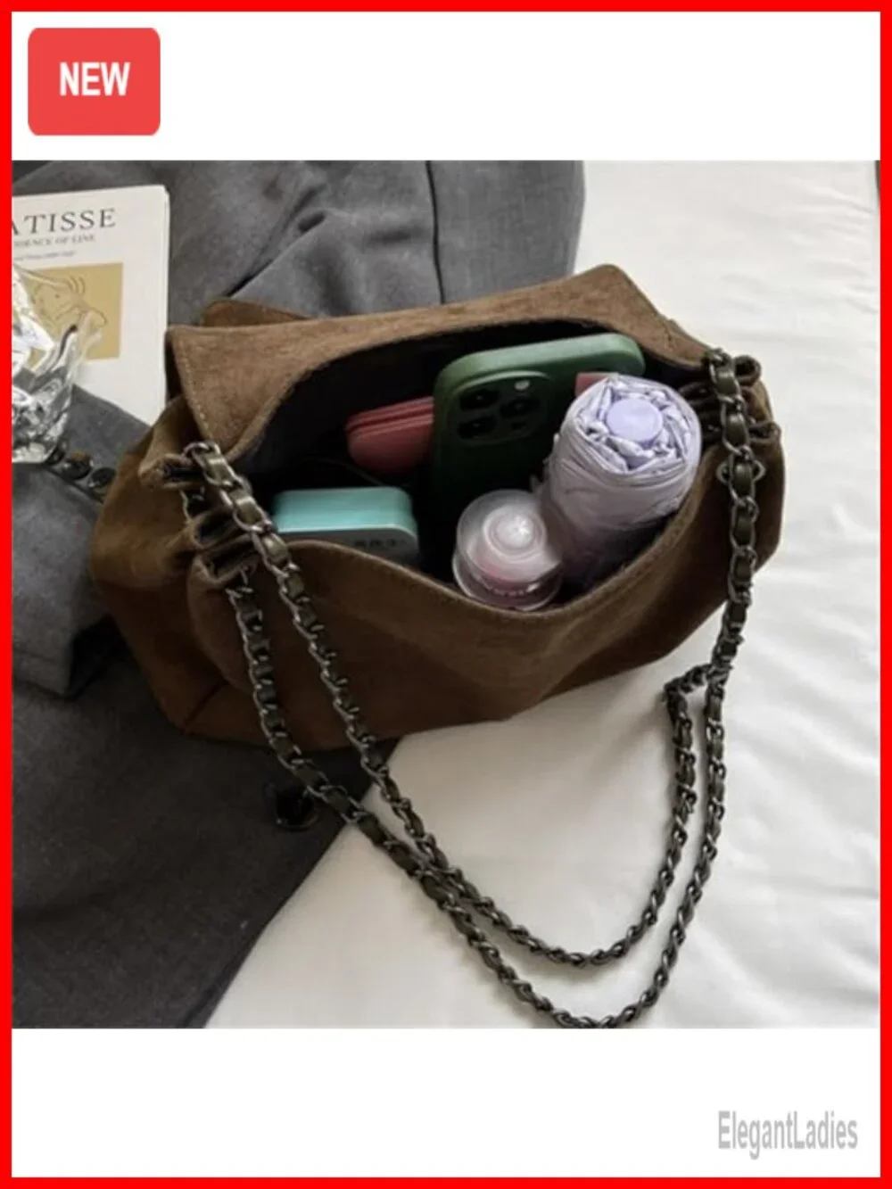 Suede Top Handle Hobo Bag Shoulder Crossbody Tote Handbag
